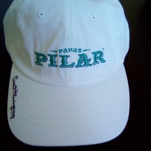 White cap,Papa's Pilar in green embroidery